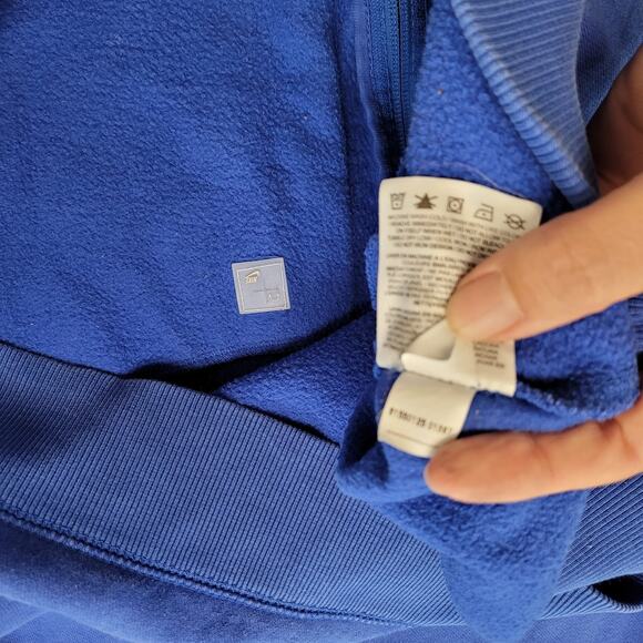 Nike Sweatshirt Jacket  Blue Mens XXL  Embroidered Mini Swoosh Sporty Full Zip - Picture 10 of 10